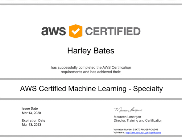 AWS Machine Learning Cert